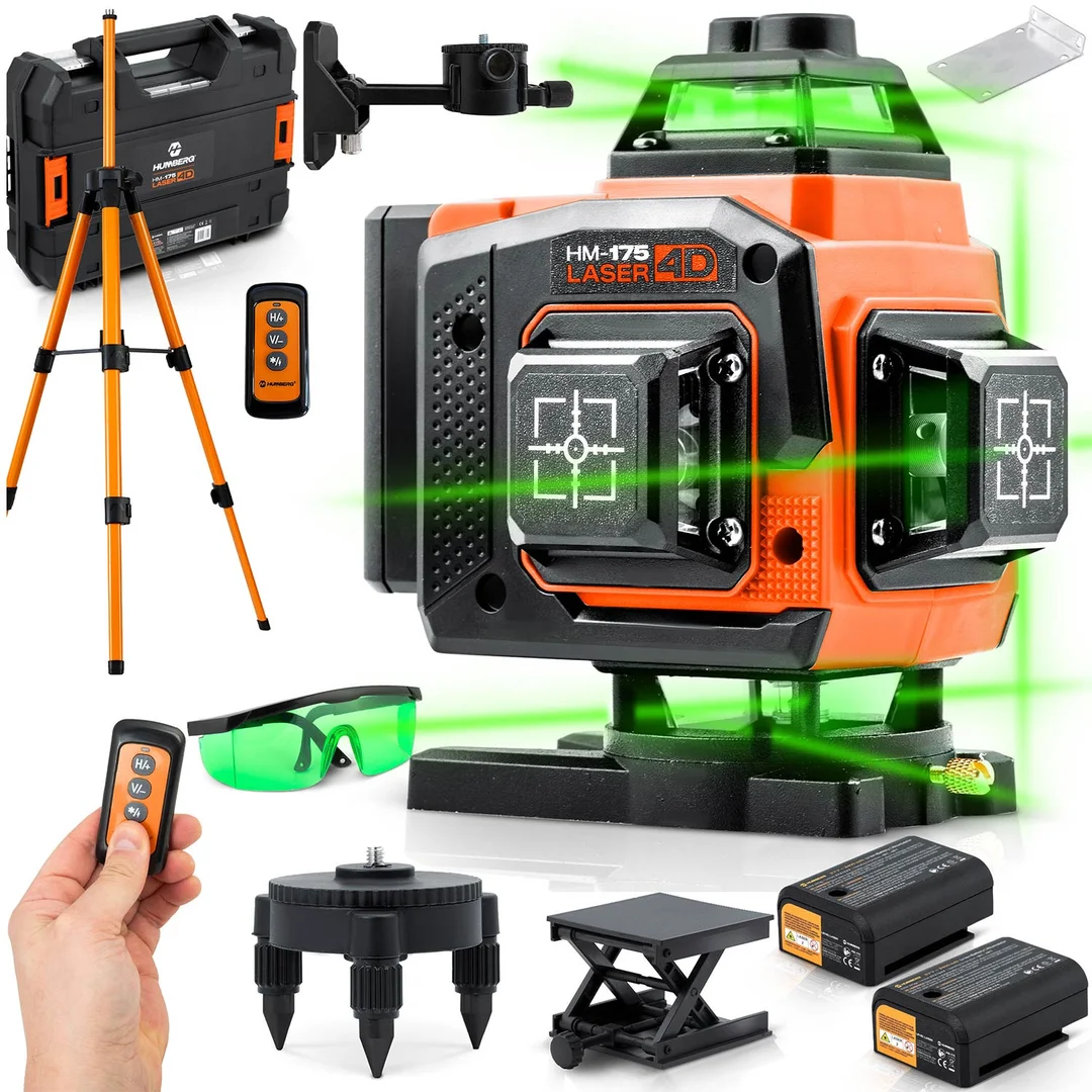 Poziomica laserowa laser krzyżowy w walizce + akcesoria Humberg HM-175 - 14