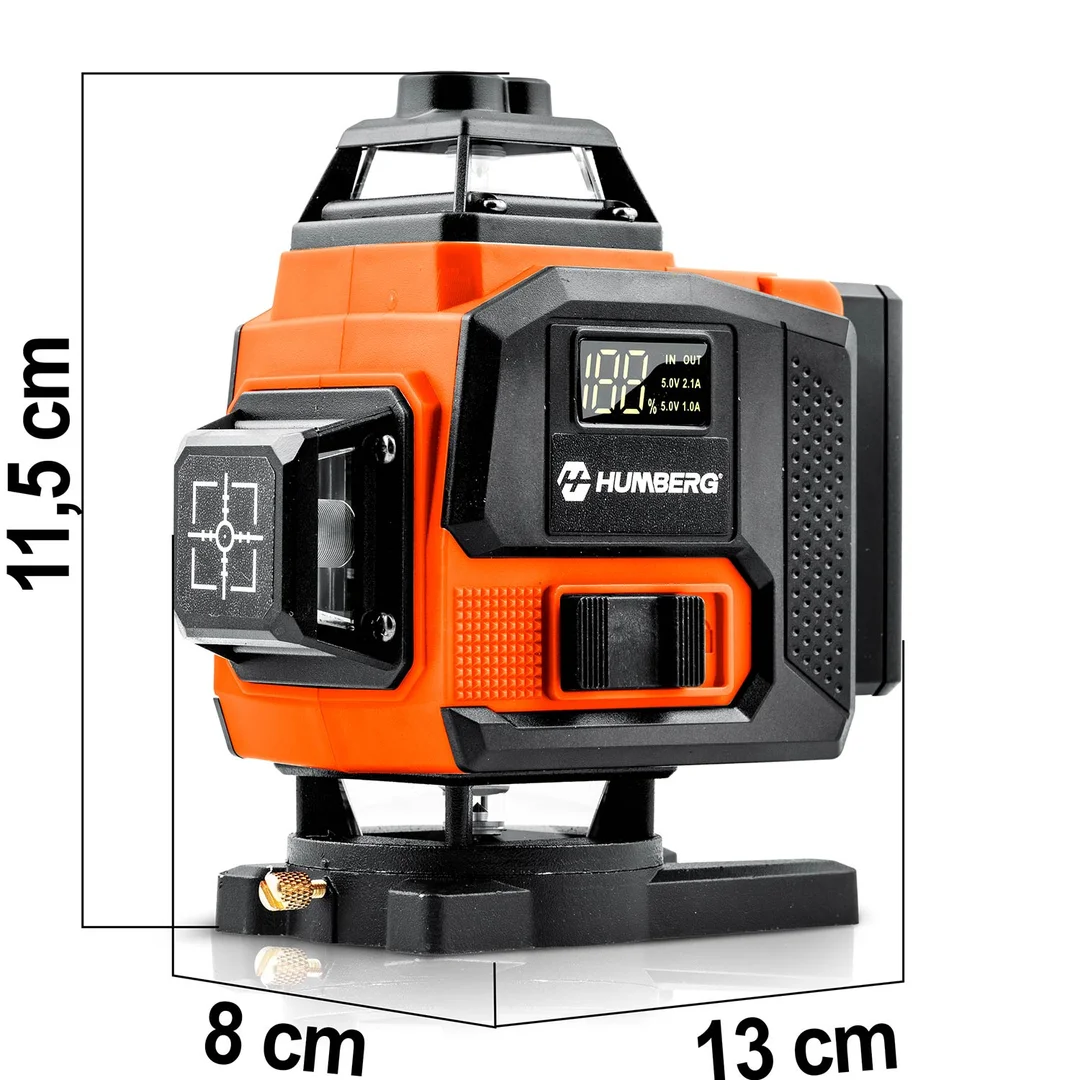 Poziomica laserowa laser krzyżowy w walizce + akcesoria Humberg HM-175 - 23