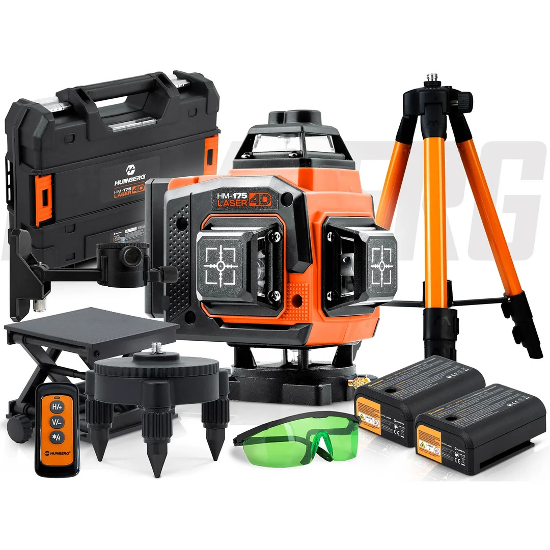 Poziomica laserowa laser krzyżowy w walizce + akcesoria Humberg HM-175 - 8