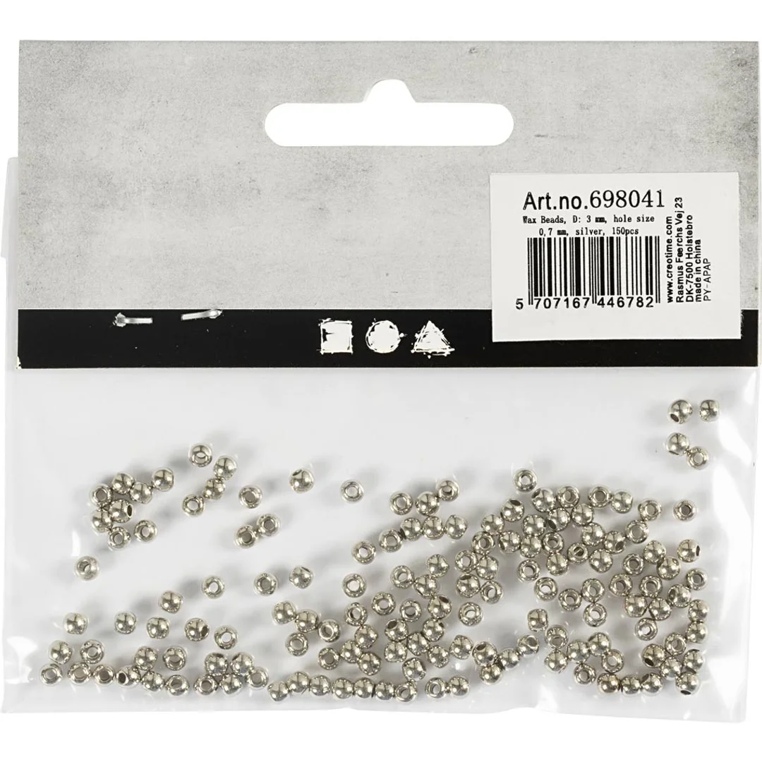 Koraliki plastikowe srebrne D: 3 mm — zdjęcie 3