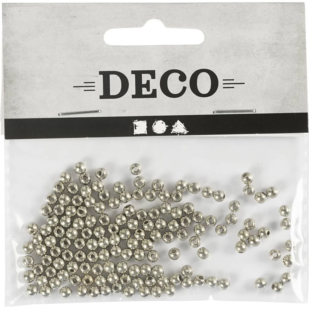 Koraliki plastikowe srebrne D: 4 mm — zdjęcie 2