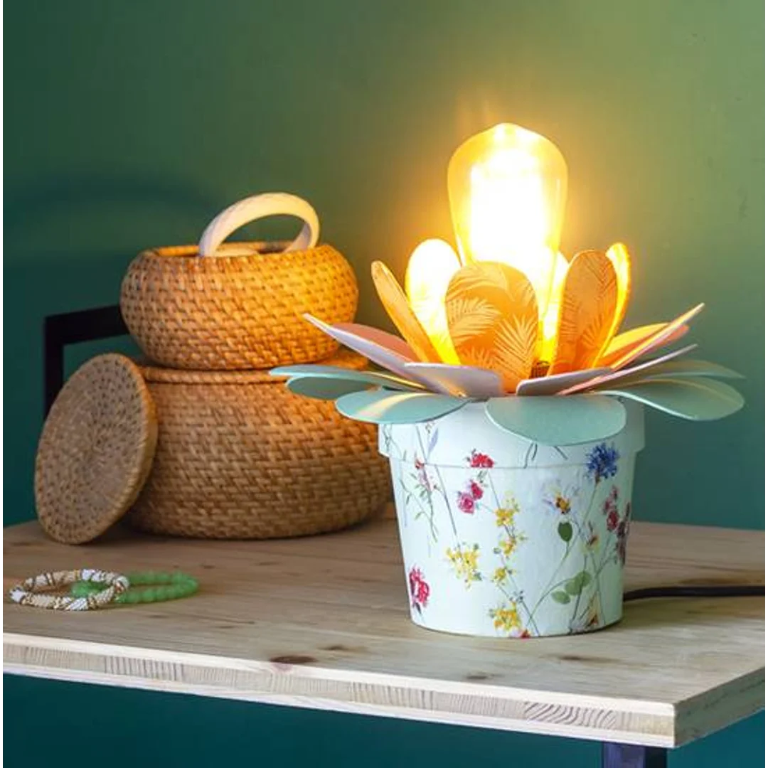 Lampa z papier-mache Kwiat — zdjęcie 3