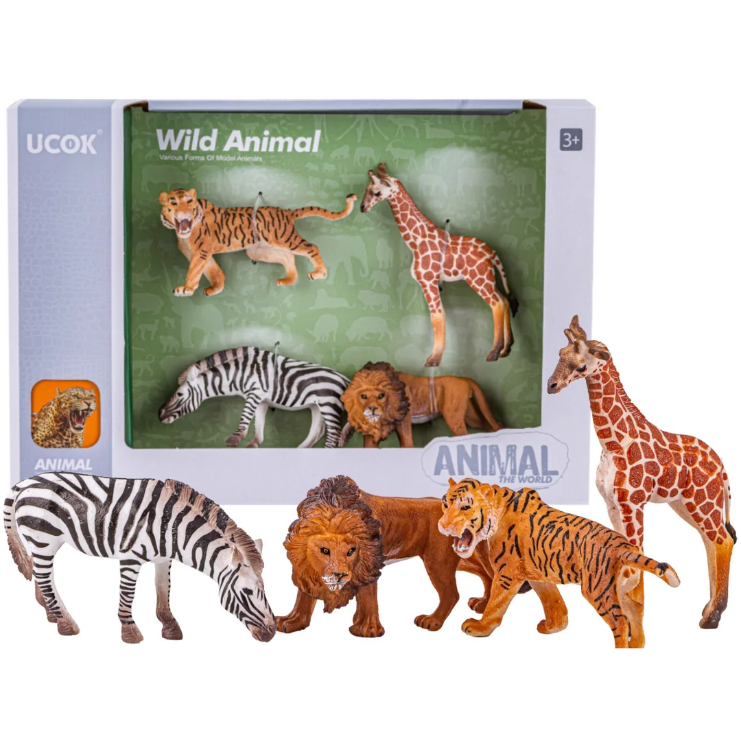 Figurki dzikich zwierząt — zestaw 4 figurek safari