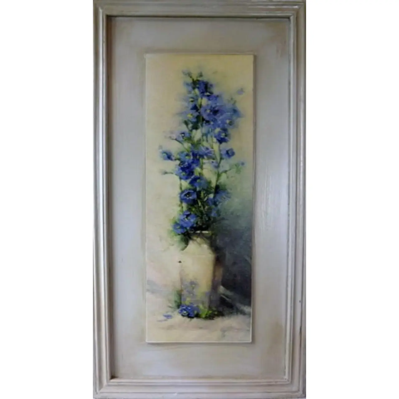 Obraz Postarzane Fiołki w Wazonie - 56 x 30 cm, Część Kolekcji Dwuczęściowej