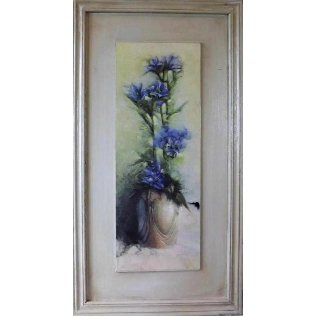 Obraz kompozycja granatowych kwiatów w wazonie 30 x 56 cm