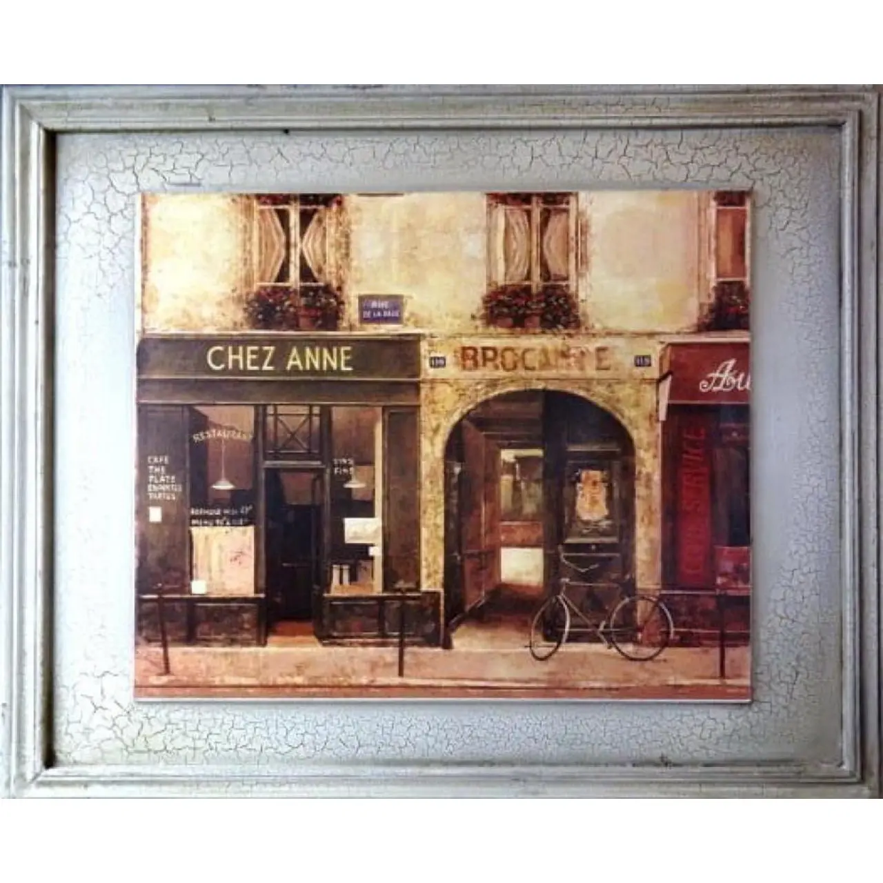 Obraz Vintage Sklepik Paryski 46x56 cm - część serii dwóch obrazów