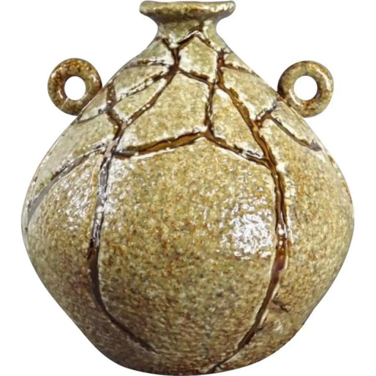 Wazon ceramiczny w kolorze miodowym 25x25 cm
