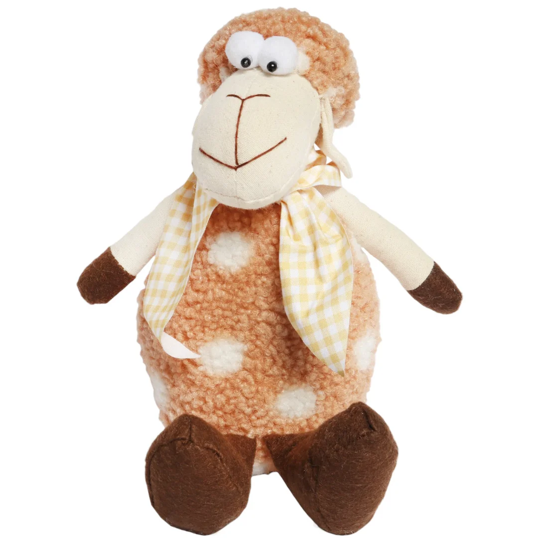 BARANEK OZDOBA Z MATERIAŁU OWIECZKA FOLKLOR WIELKANOC BRĄZOWY 30 CM