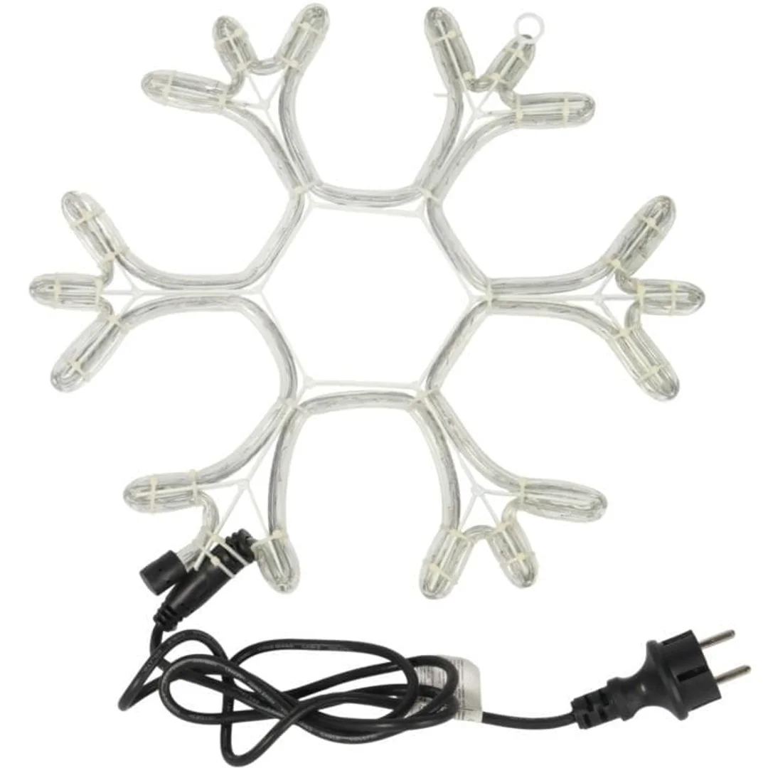 BOŻONARODZENIOWA DEKORACJA Z WĘŻA ŚWIETLNEGO LED- PŁATEK ŚNIEGU SNIEŻYNKA 38 CM