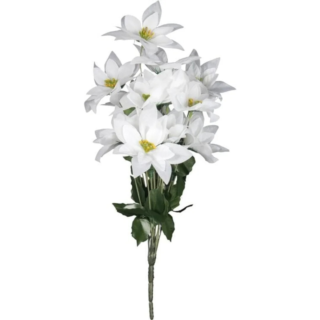 Bukiet 14 POINSECJI 44 cm KOLOR BIAŁY