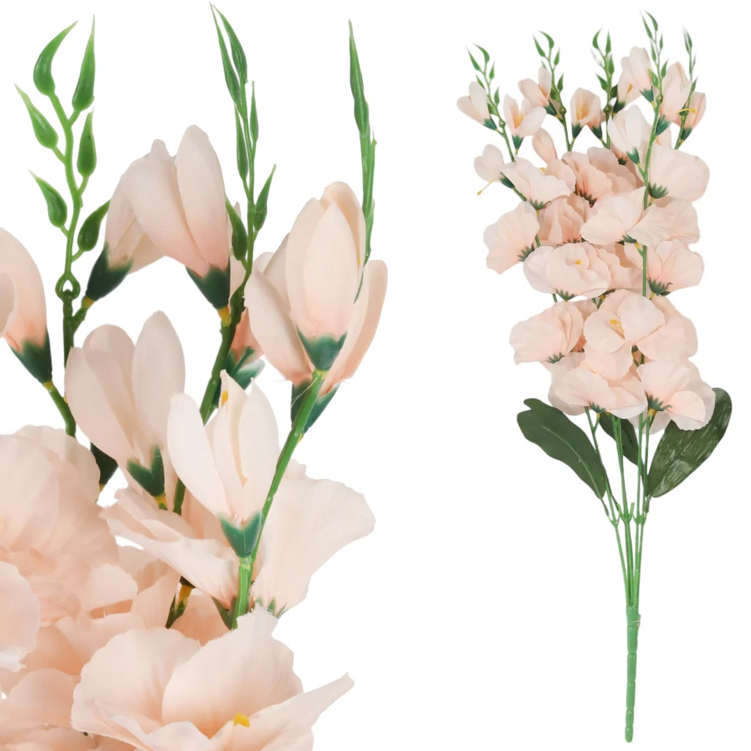 BUKIET 5 GAŁĄZEK MIECZYKÓW łososiowy GLADIOLA 67 cm