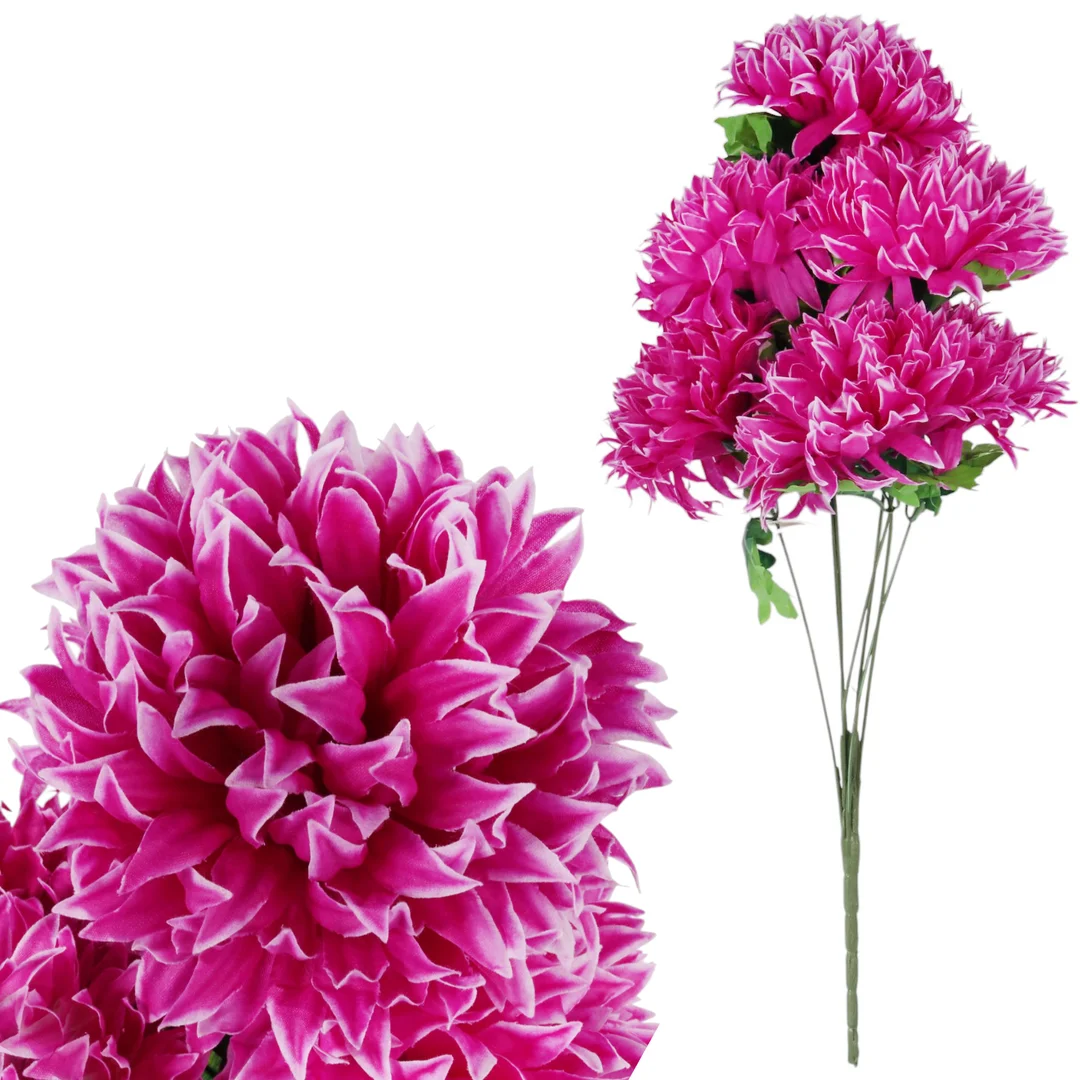 Bukiet 7 dużych chryzantem w kolorze fioletowym 64 cm