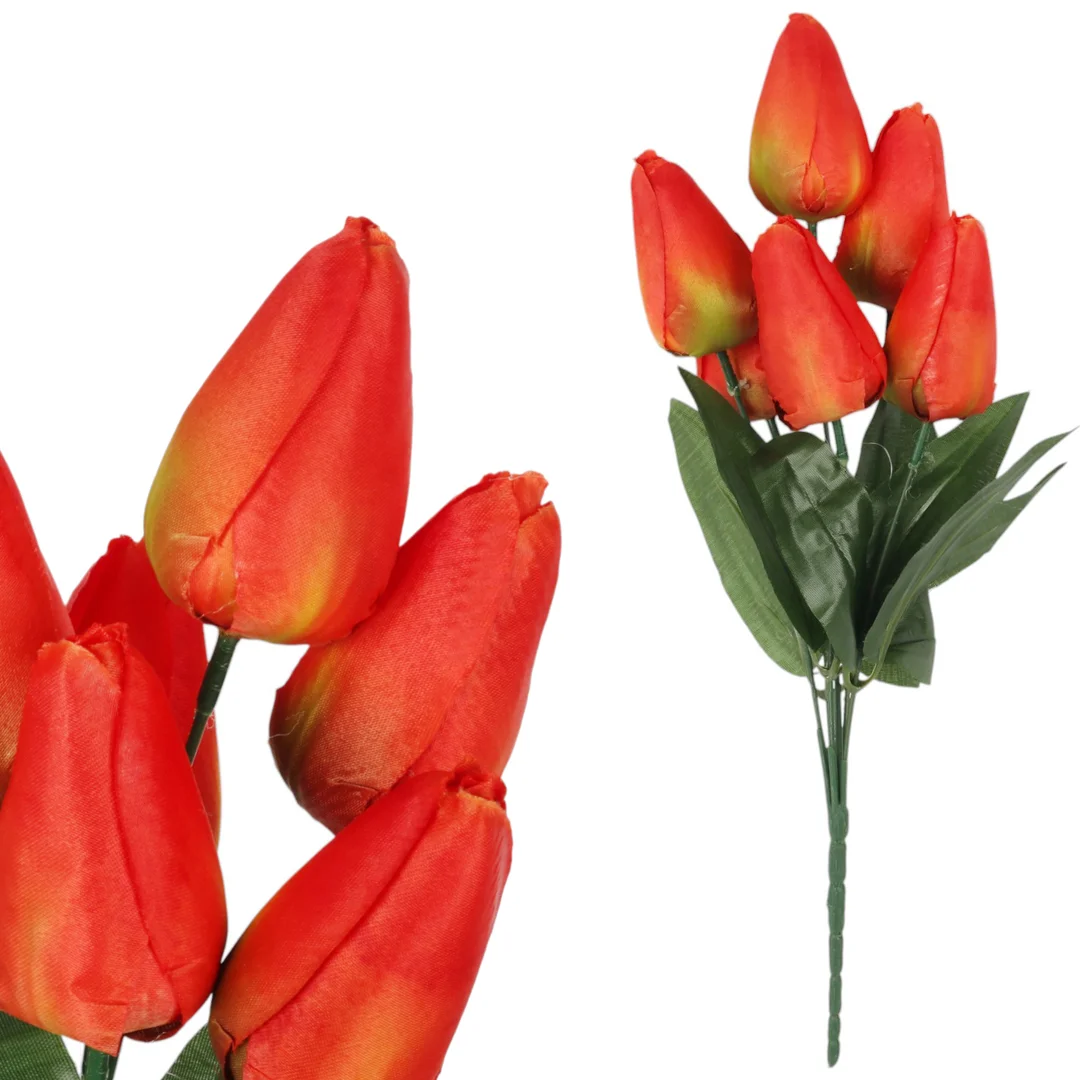 BUKIET 7 TULIPANÓW pomarańczowy 34 cm