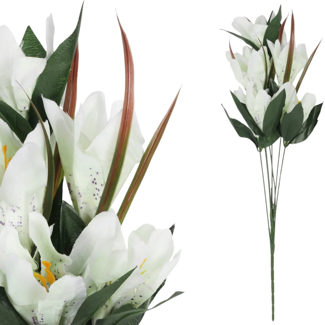 BUKIET 9 LILII biały 57 cm