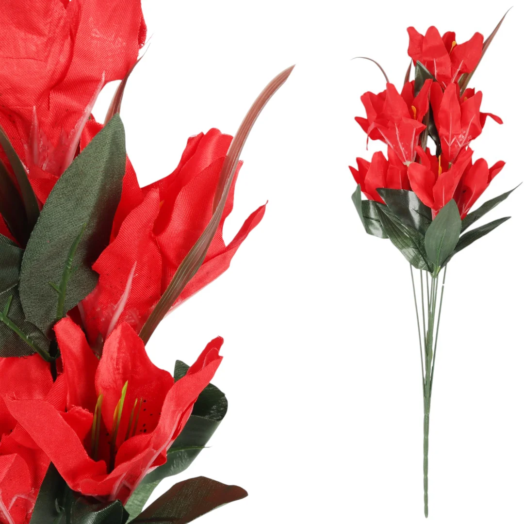 BUKIET 9 LILII czerwony 57 cm