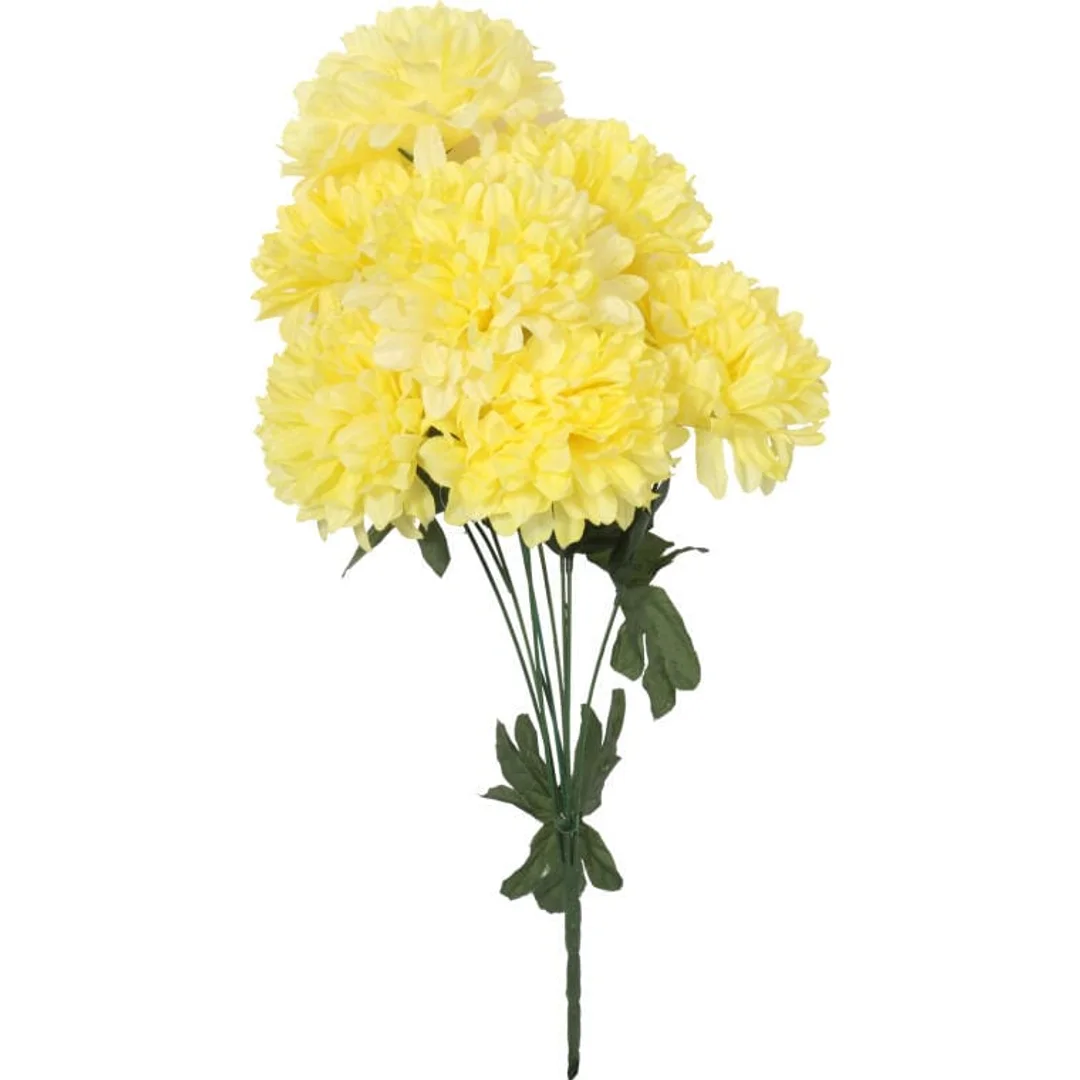 Bukiet Sztucznych Chryzantem Kremowych 58cm - Wysokiej Jakości Dekoracja