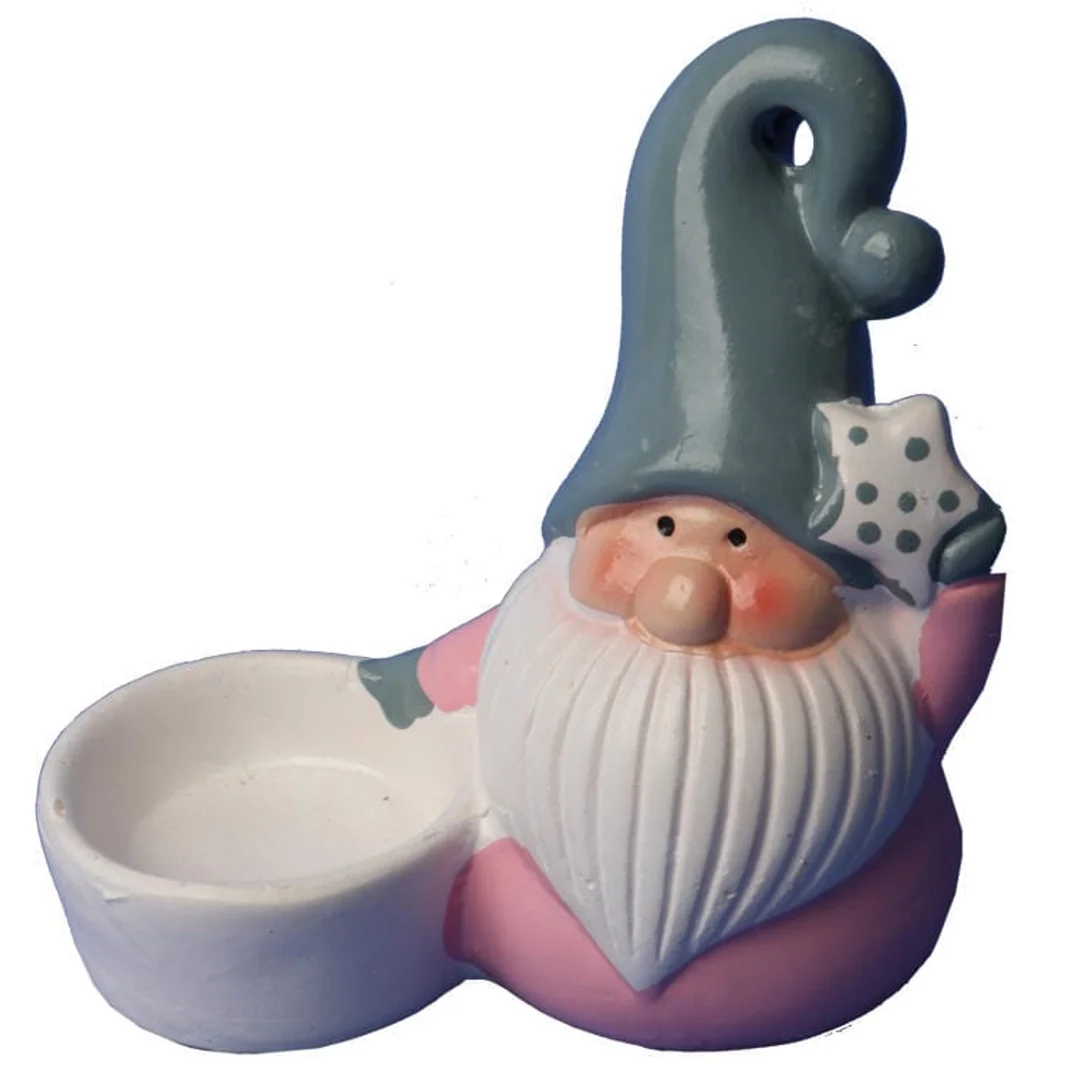 Ceramiczna ozdoba świąteczna MIKOŁAJ z podstawką na tealight