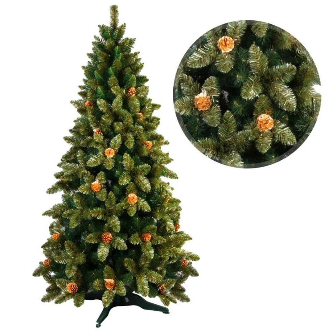 Choinka Sztuczna Goliat Klaudia 150cm, Wysokiej Jakości, Polski Produkt, Zielona, Gotowa do Rozłożenia