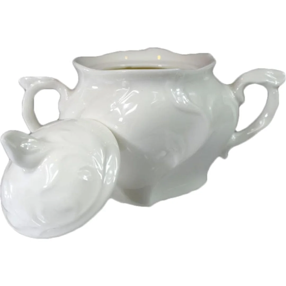 Cukierniczka Porcelanowa do Zestawu Stołowego Biały Elegancja