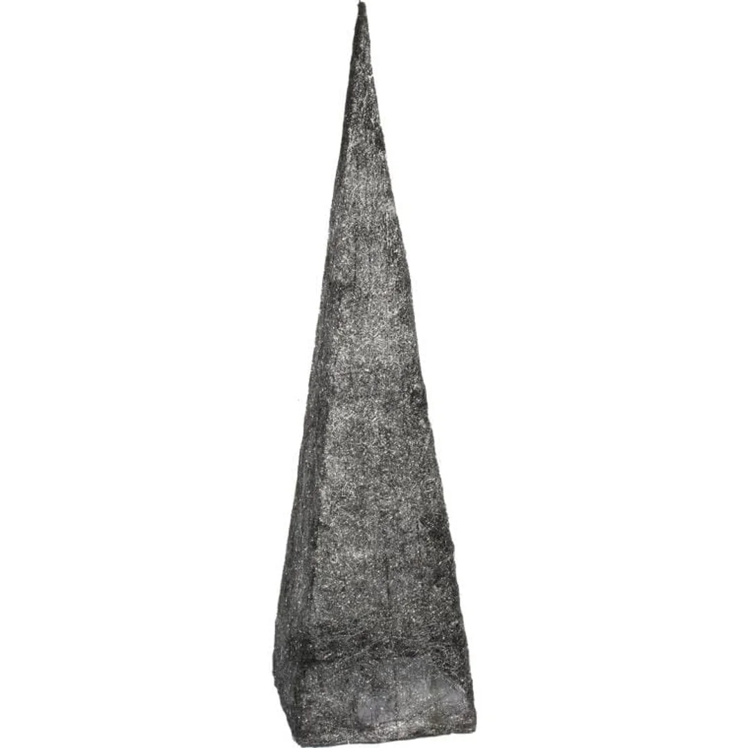 Czarno-Srebrna Choinka Stożkowa z Sizalu 40 cm