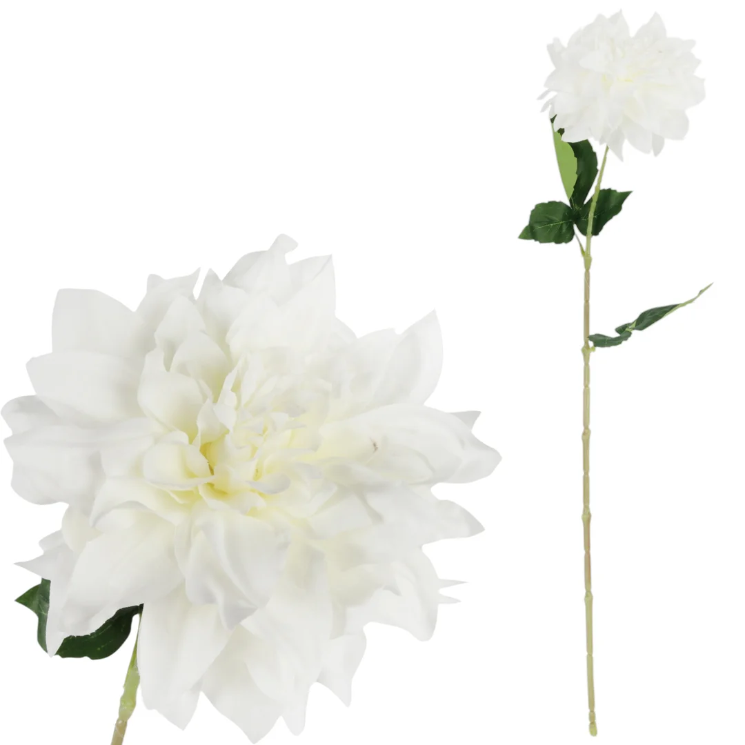 DALIA sztuczny kwiat do wazonu GEORGINIA biała 64 cm