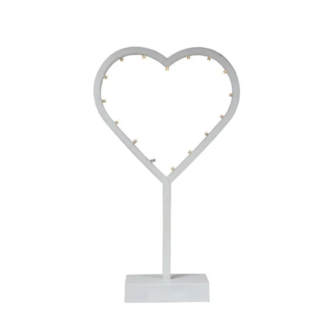 Dekoracja świetlna serce led 38 cm białe