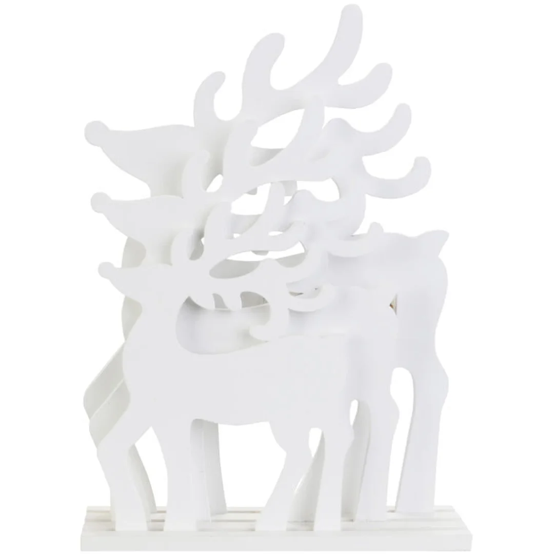 Drewniany Renifer 3D z Lampkami LED do Dekoracji Wnętrz