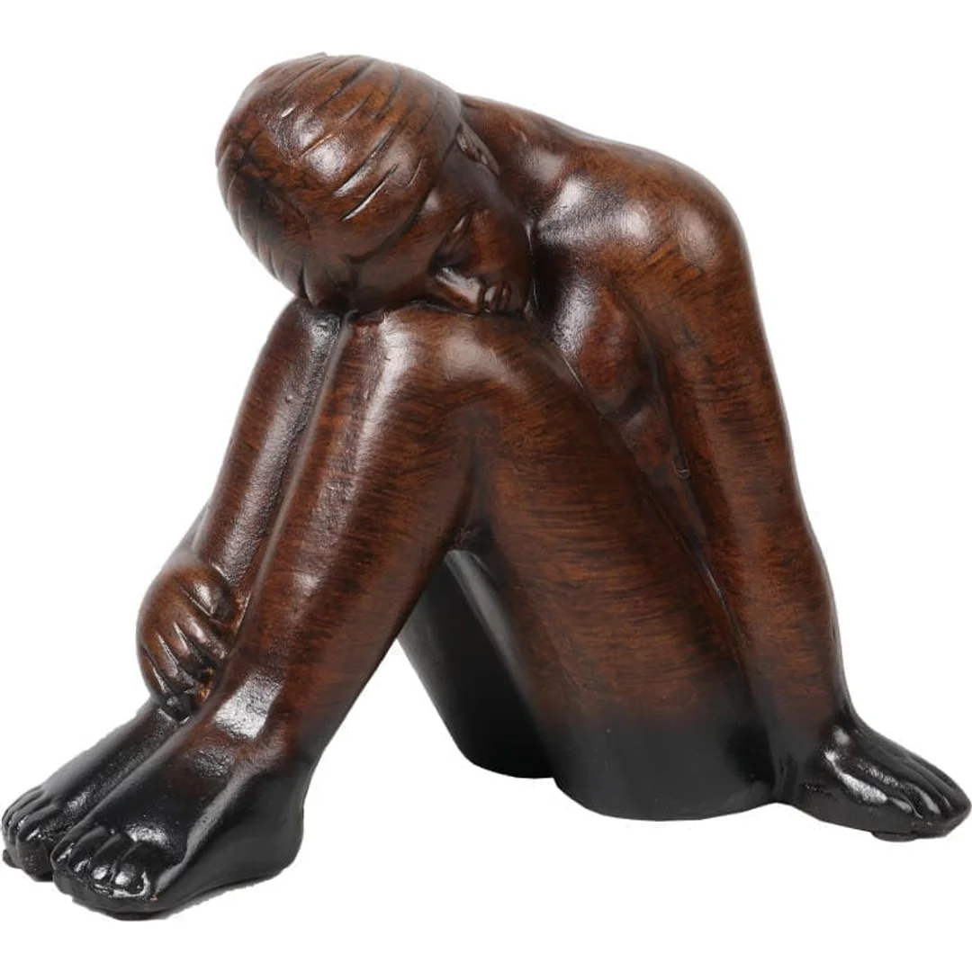 Figurka Ceramiczna Kobieta w Kolorze Brązowym z Gumkami Antypoślizgowymi, Wysokość 20 cm