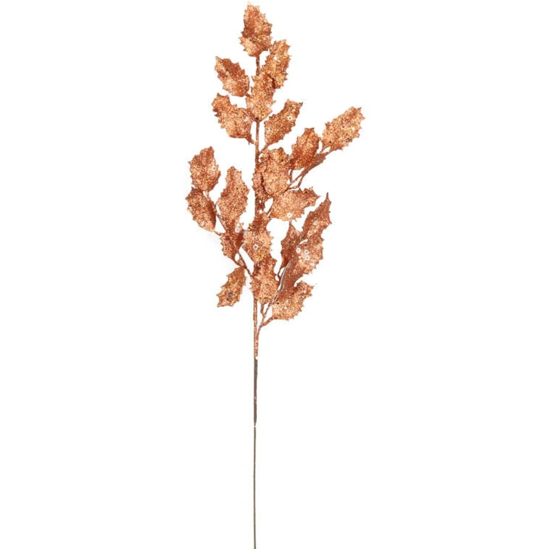 Gałązka brokatowa, rudy kolor, 76 cm, EYK18A3608