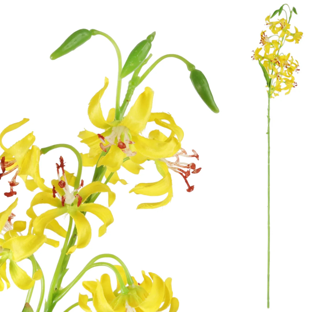 GAŁĄZKA DROBNEJ LILII w kolorze żółtym 85 cm