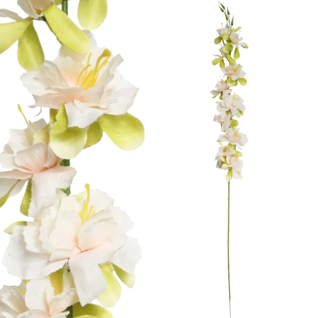 Gałązka kwiatów owocowych - wiśnia 76 cm kremowa