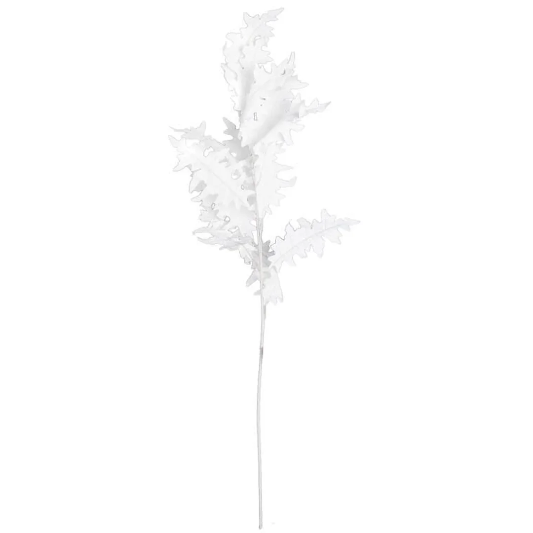 GAŁĄZKA LIŚCI DĘBU BŁOTNEGO 100 CM biała