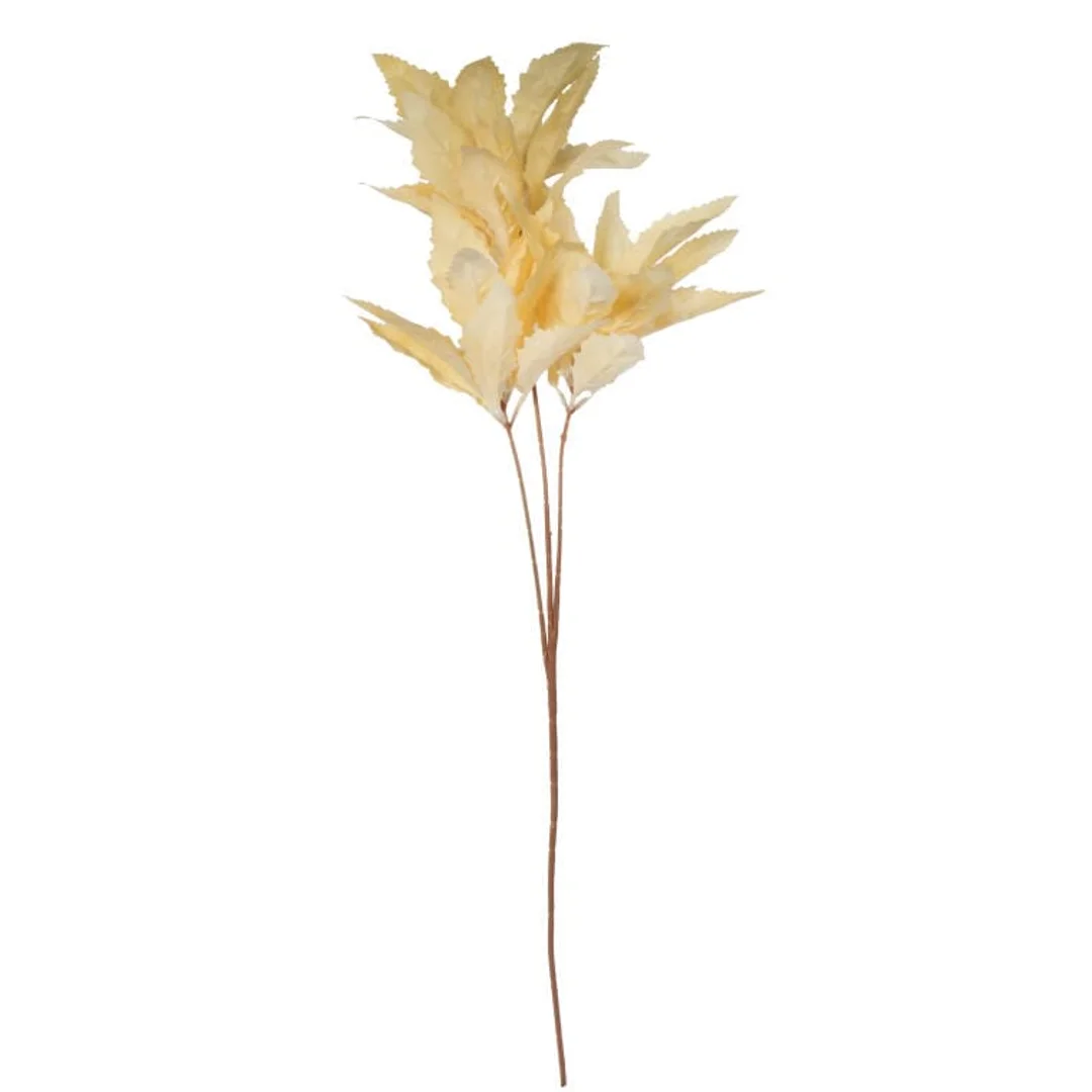 Gałązka Sztucznych Liści 87 cm kremowa