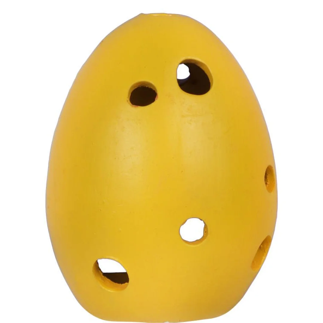 Jajko ceramiczne z zajączkiem lampion w kolorze żółtym 10x7 cm