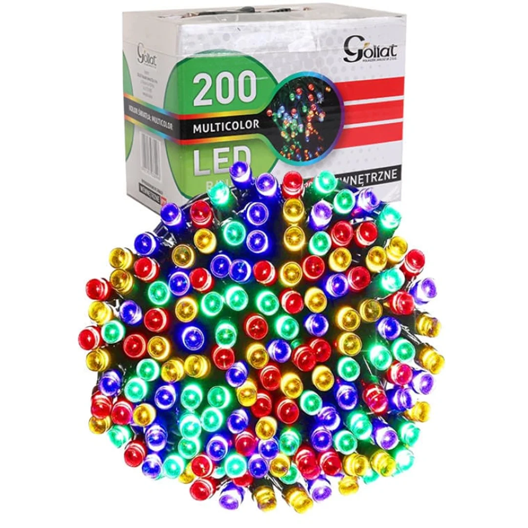 Lampki choinkowe 200 led multikolor wewnętrzne w ringu