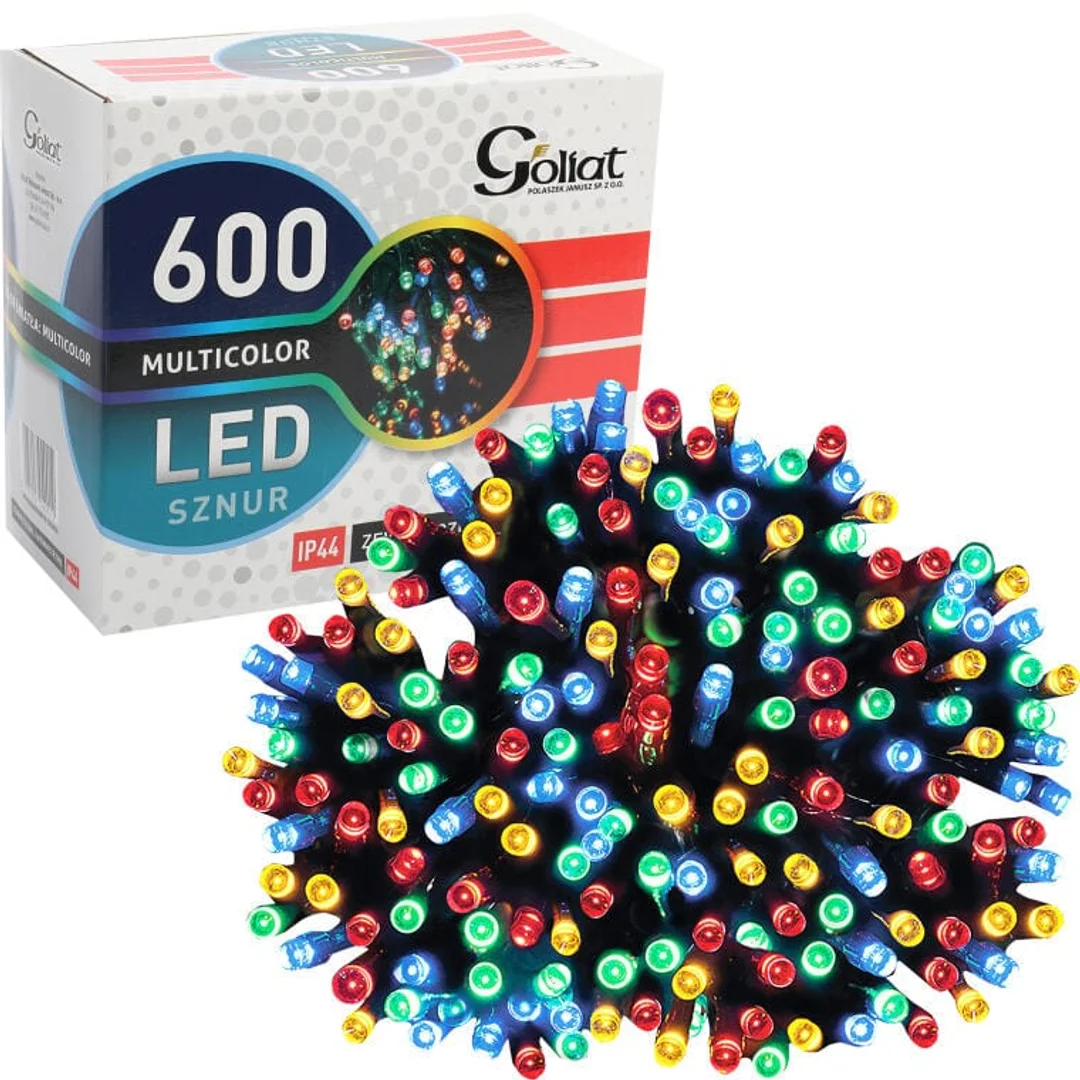 Lampki Choinkowe 600 LED Multikolor do Użytku Zewnętrznego 30m IP44 Zasilanie Sieciowe