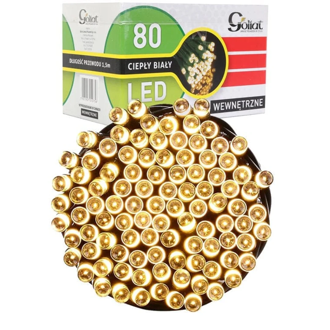 Lampki choinkowe 80 LED RING ciepły biały