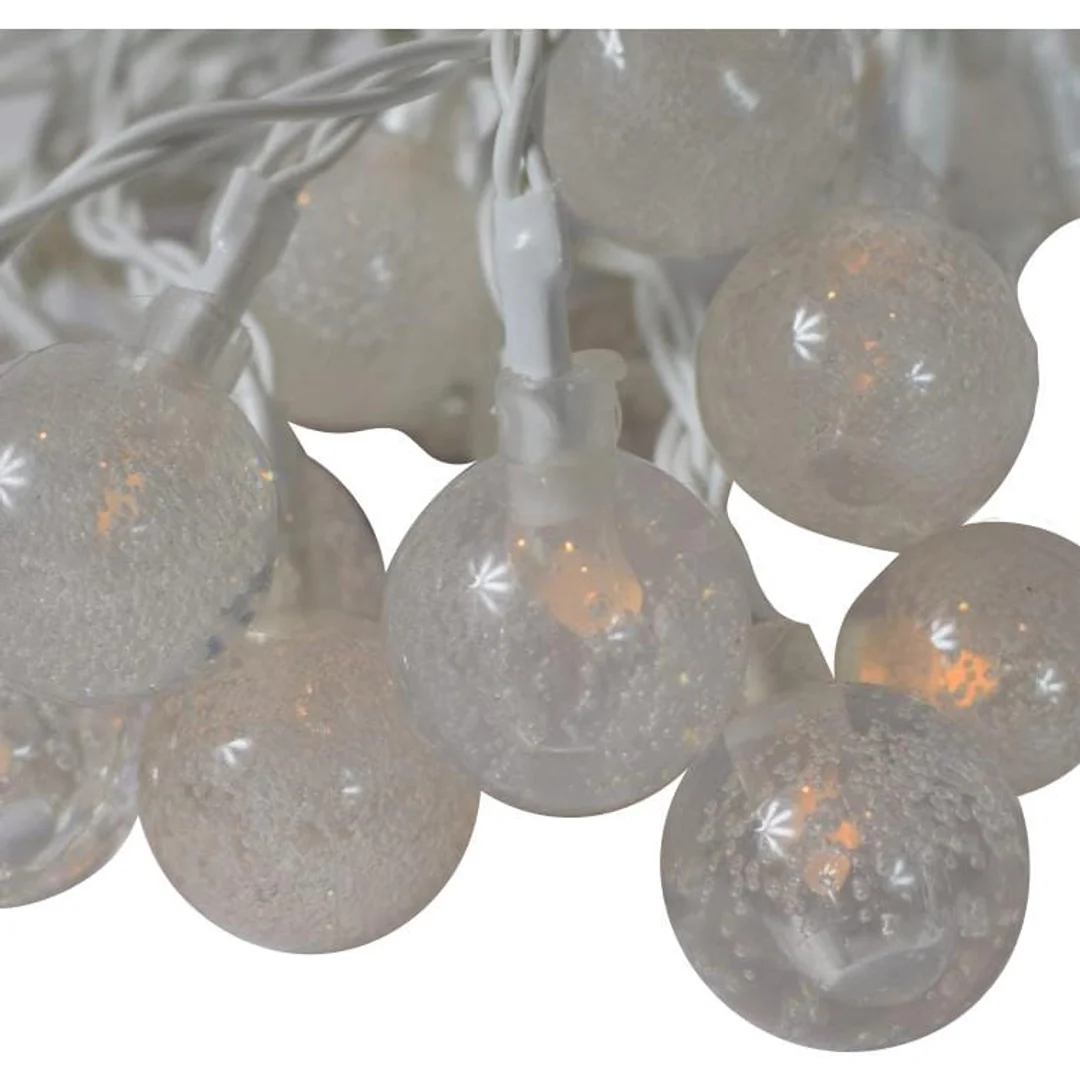 Lampki LED w kształcie kul białe, bateryjne, 20 sztuk, do użytku wewnętrznego