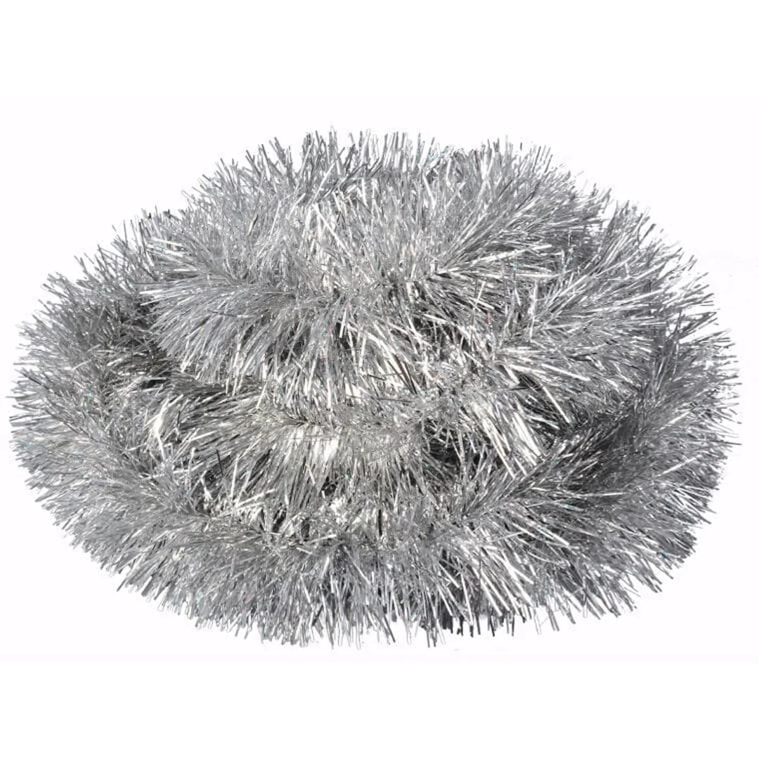 Łańcuch choinkowy fluorestencyjny srebrny fi 10 cm x 3 m