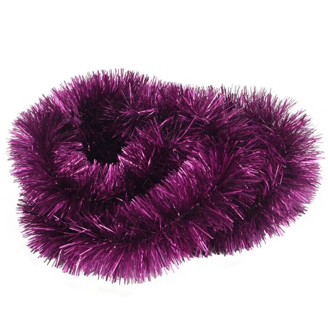 Łańcuch choinkowy Goliat z folii metalizowanej, kolor fuksja, 10cm x 3m