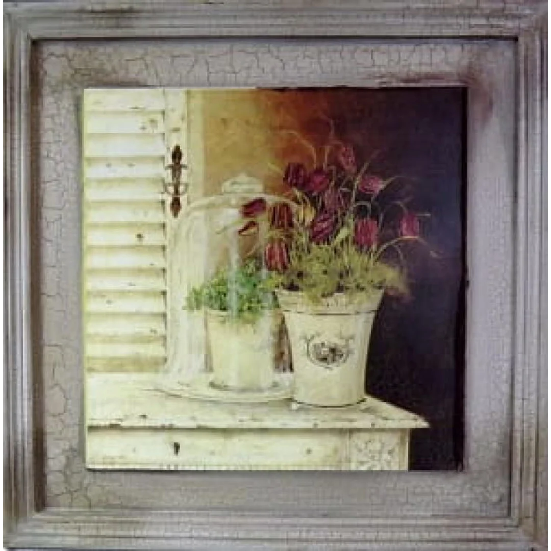 Obraz-kompozycja Kwiatowa Melodia o efekcie postarzania 38 x 38 cm, część 1 z 2