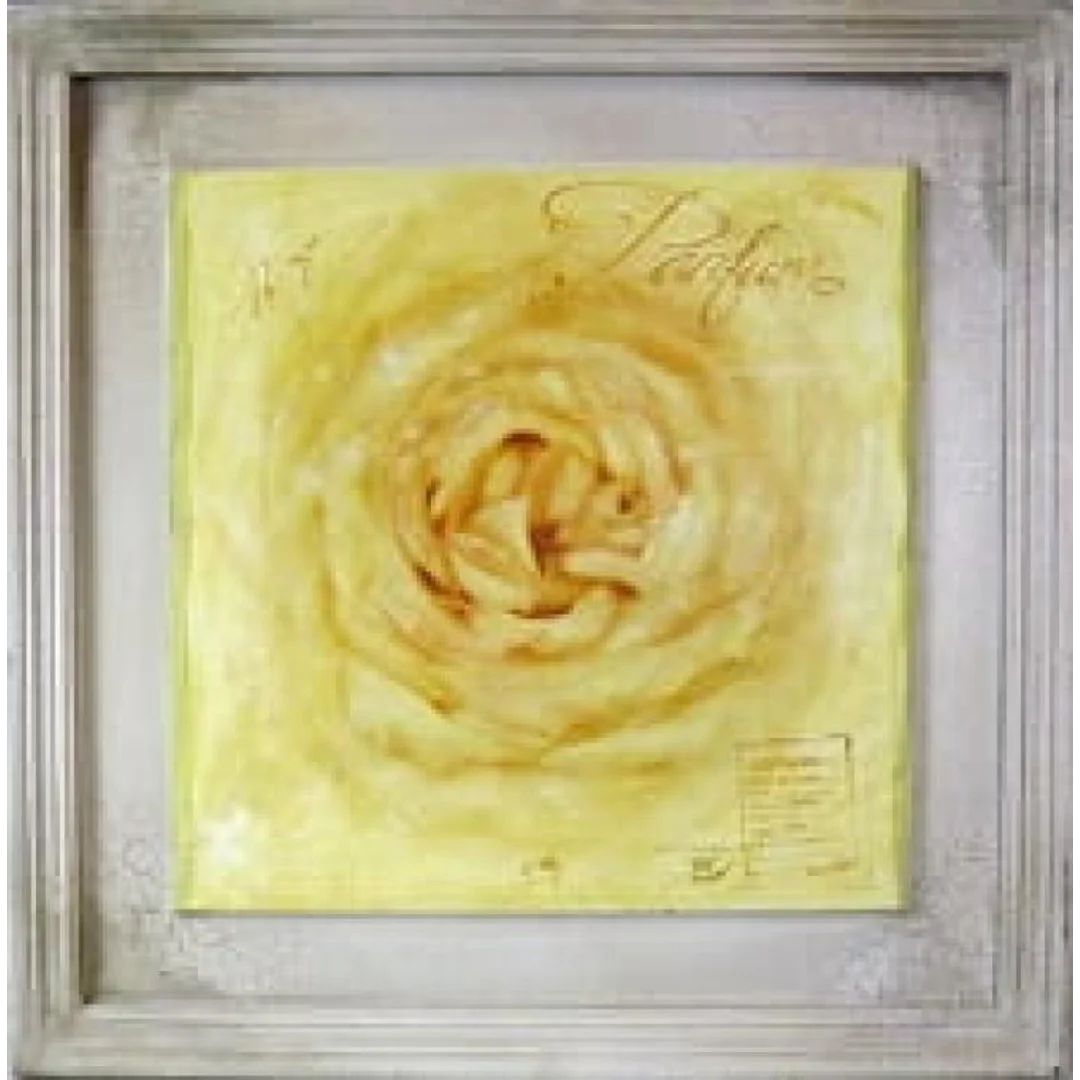 Obraz kwiatowy 'Żółta Róża' z Efektem Postarzania, 38x38 cm - Część 1 z 4