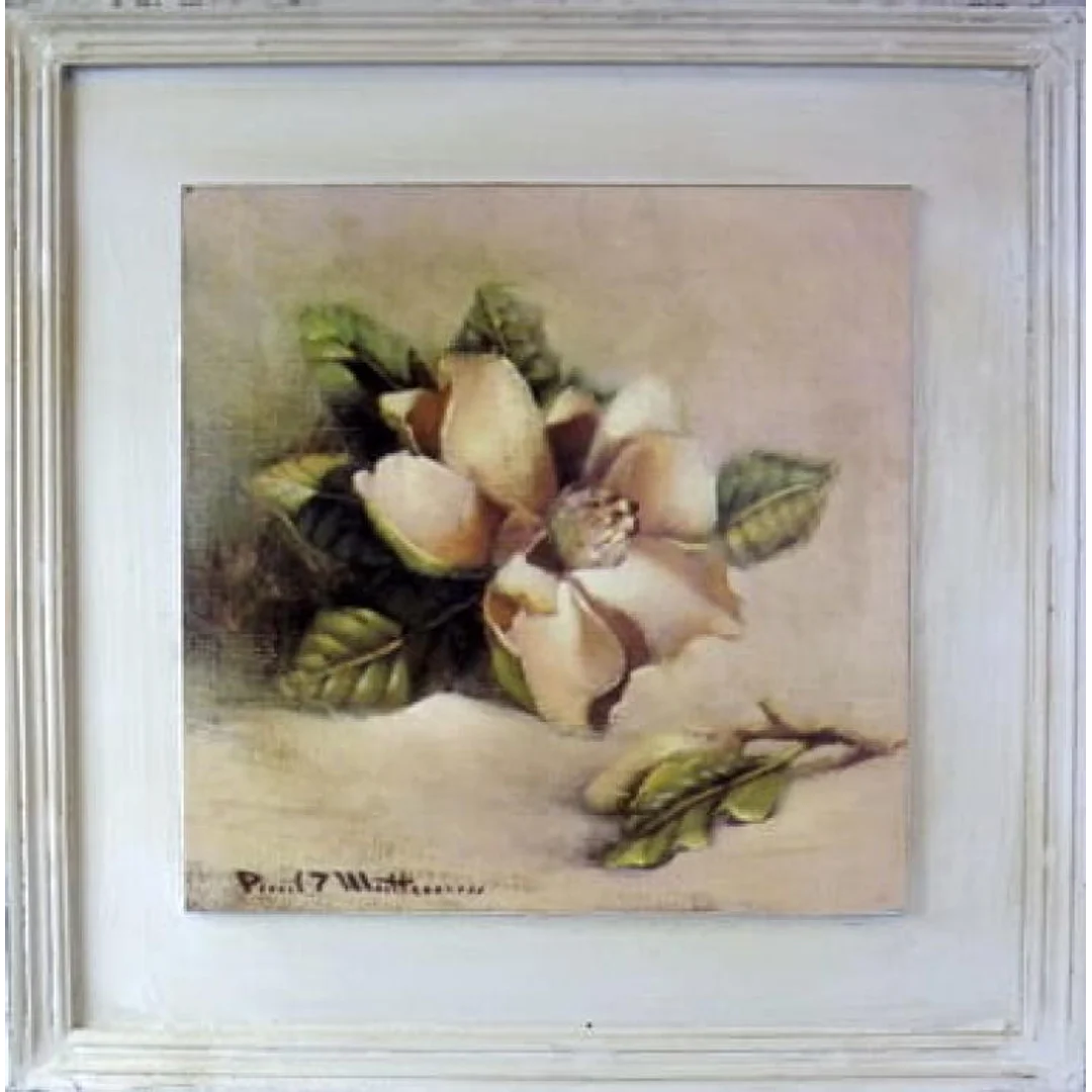 Obraz Magnolia Prawa z Efektem Postarzania 41x41 cm - Część Dwóch Sztukowej Serii