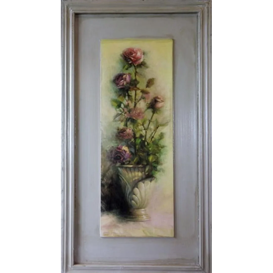 Obraz Retro z Różami 2 z Serii Postarzanych Kompozycji 30 x 56 cm