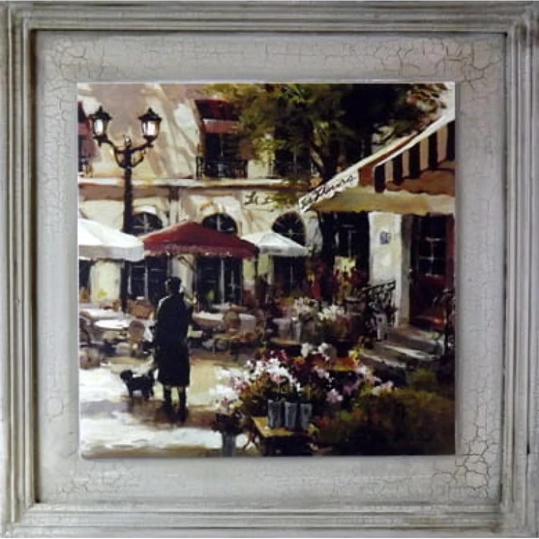 Obraz Vintage Ulica Paryska 38x38 cm - Część Dwuczęściowej Serii
