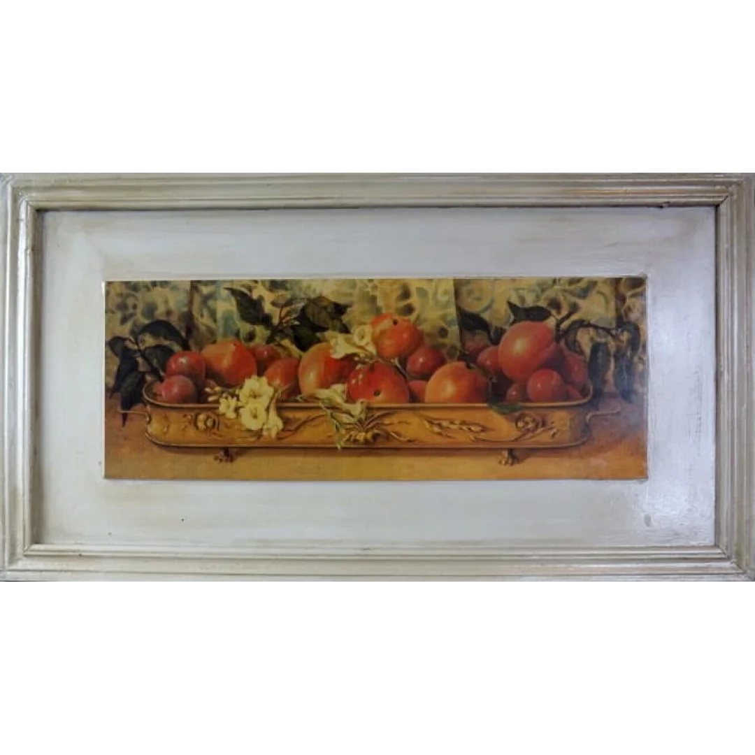 Obraz z serii Owoce w pojemniku - Jabłko 30x56 cm z efektem postarzania