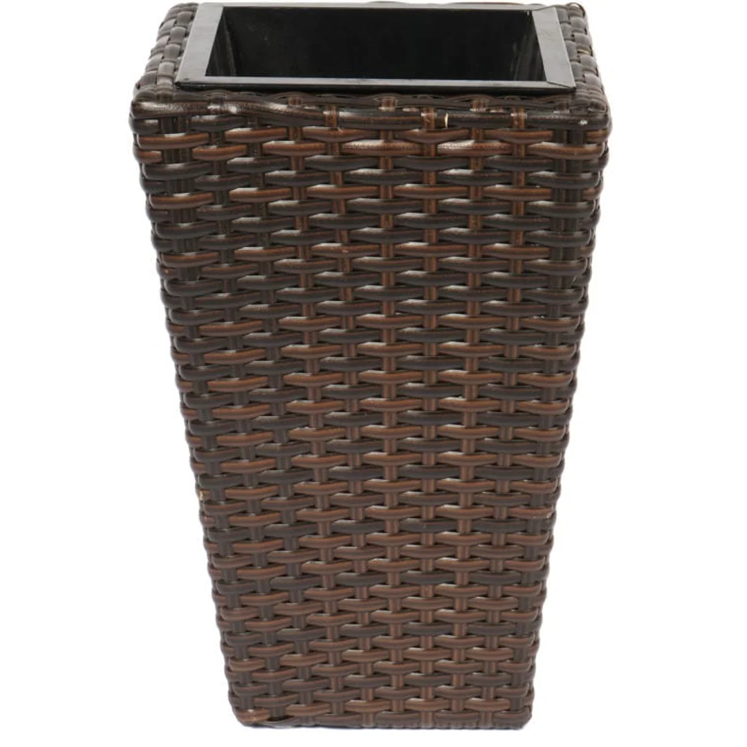 Osłonka na Doniczkę Technorattan z Aluminiową Konstrukcją 36cm - Kolor Brązowy