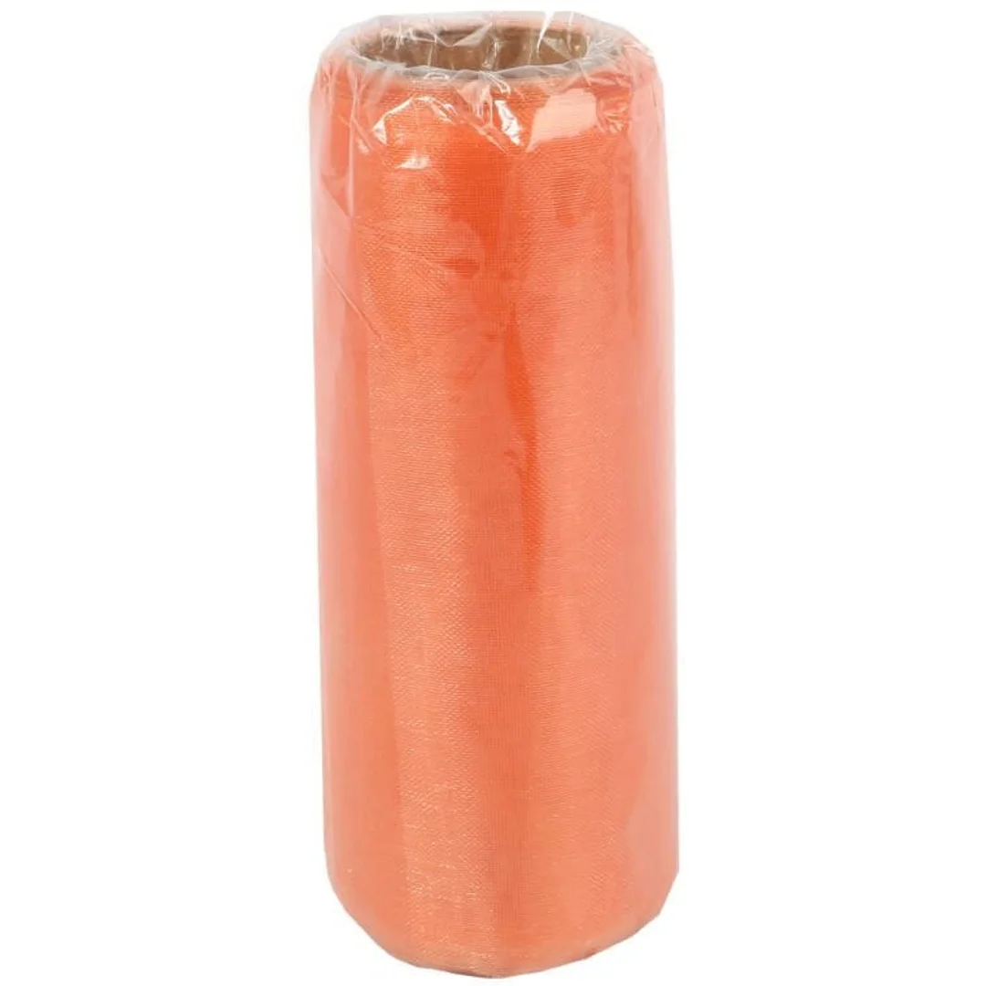 Pomarańczowa Organza do Dekoracji Florystycznych i Świątecznych, 12 cm x 9 m