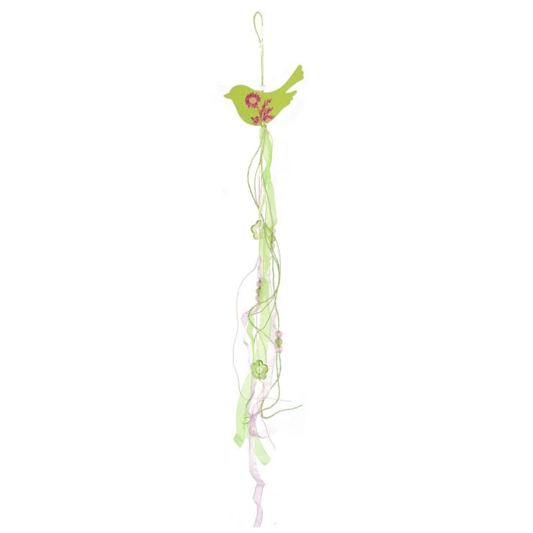 PTASZEK DREWNIANY ZAWIESZKA 70CM WIELKANOC ZIELONY