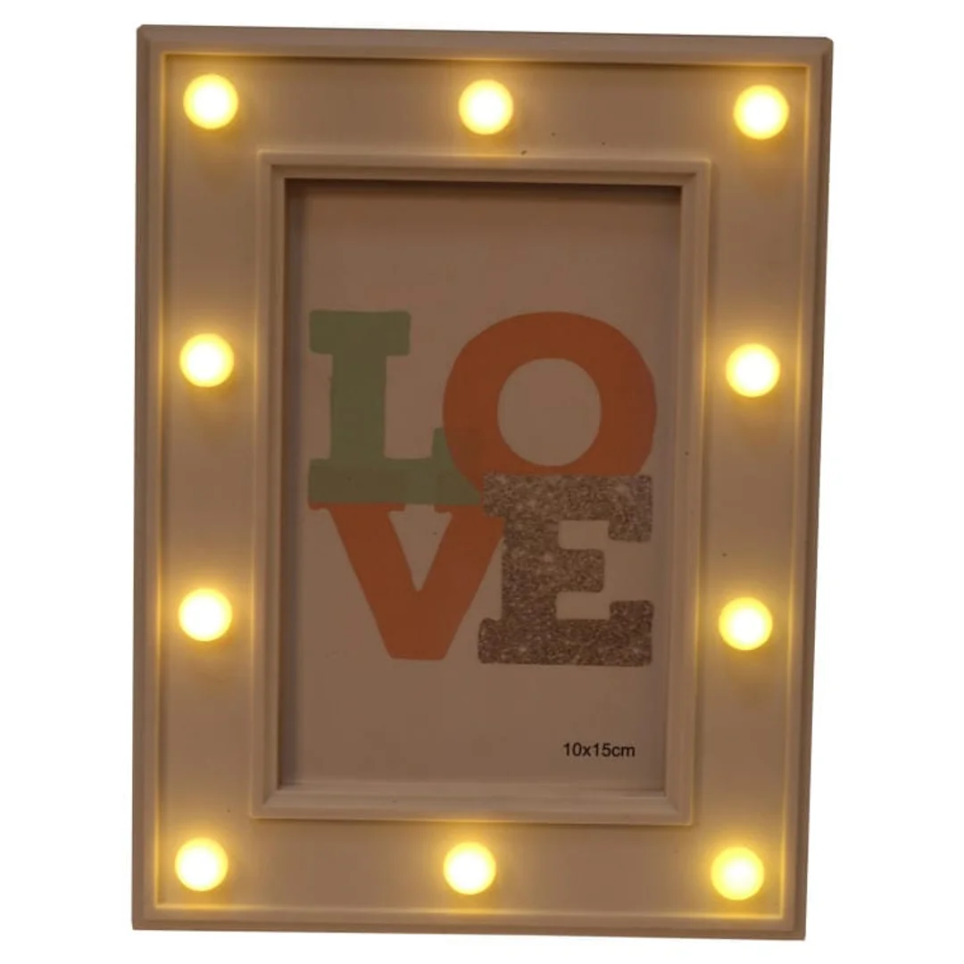 Ramka na Zdjęcia z Oświetleniem LED Białe Elegance 21x15cm